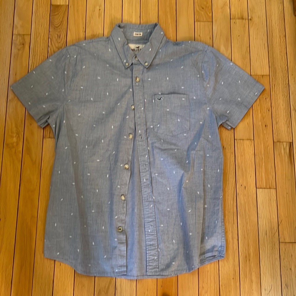 Hollister Light Blue Short Sleeve Button Up